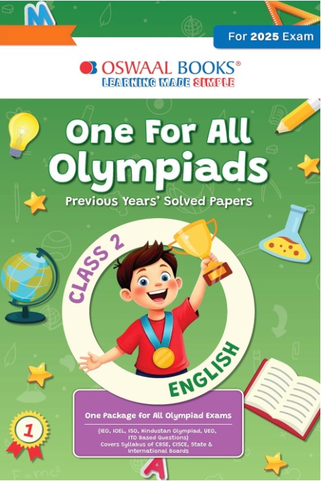 Oswaal One for All Olympiads Previous Year Solved Papers | Class 2 English | For 2025 Exam